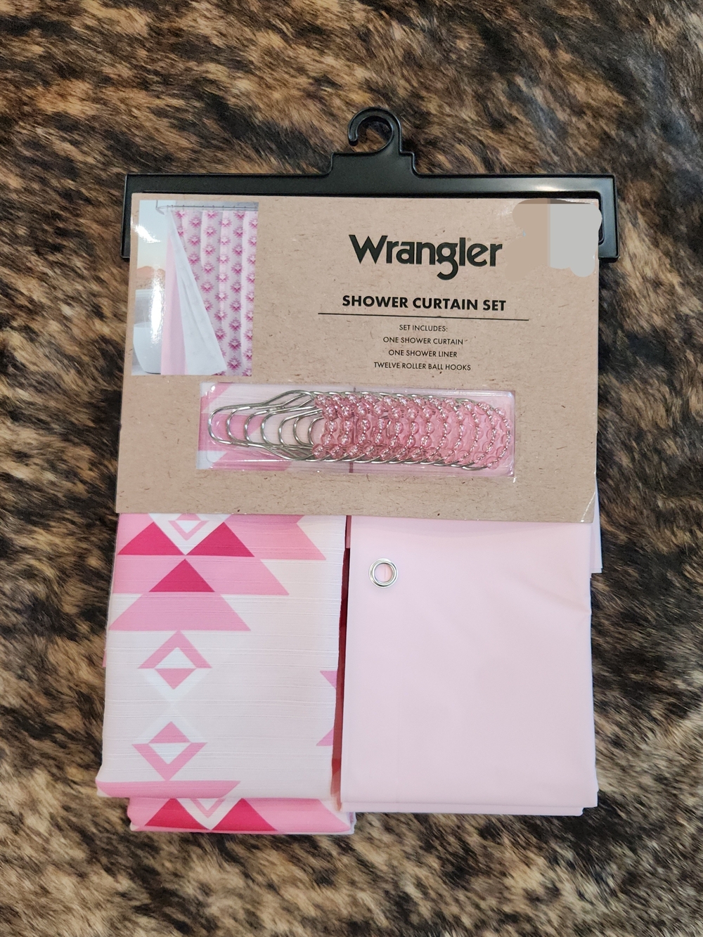 Wrangler Pink Aztec Shower Curtain Set